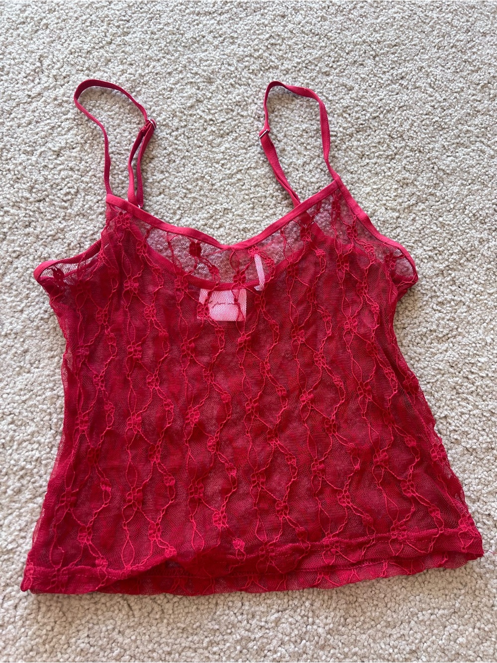urban outfitters out from under red lace top
